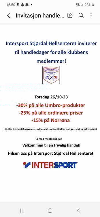 Handledag på Intersport Hellsenteret